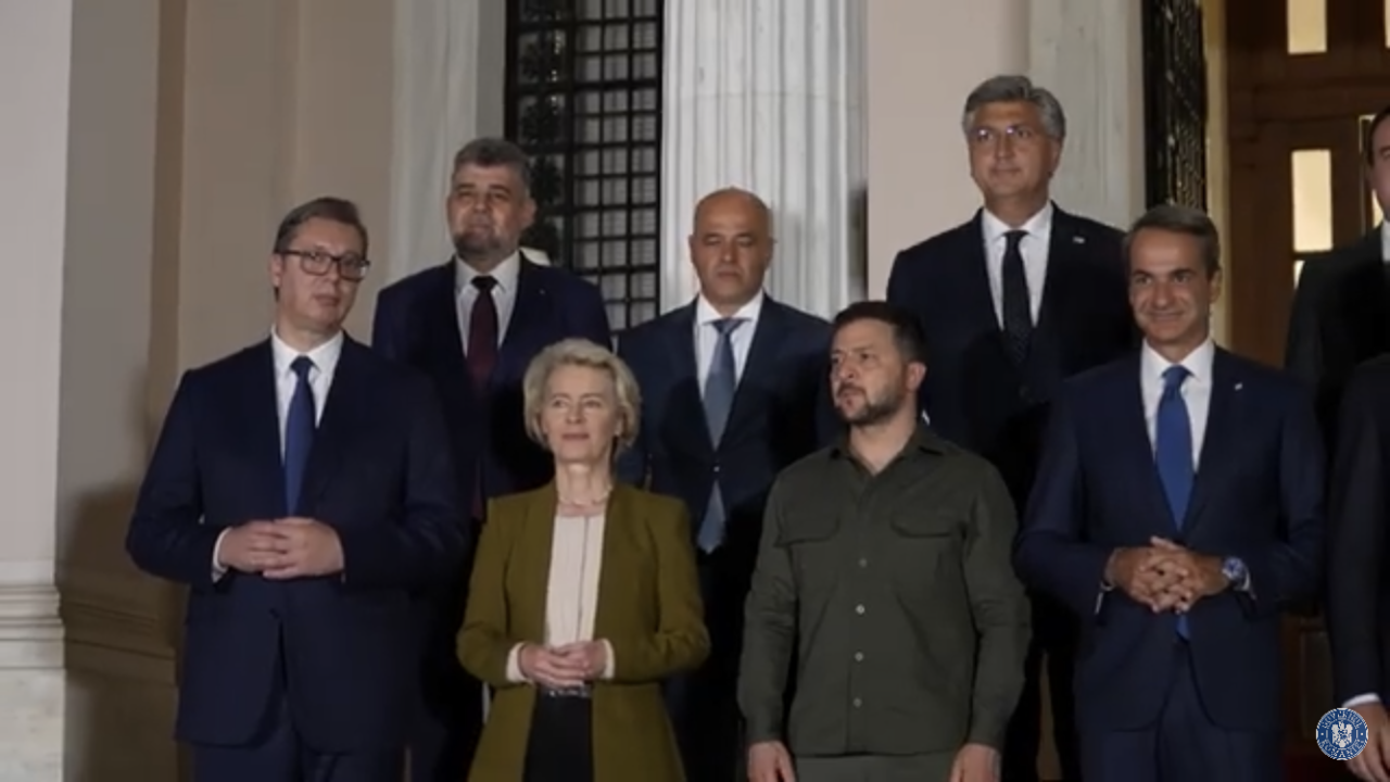 Marcel Ciolacu a cinat cu Zelenski, Von der Leyen și Vučić, la Atena. Premierul a fost la summitul Ucraina-Balcani