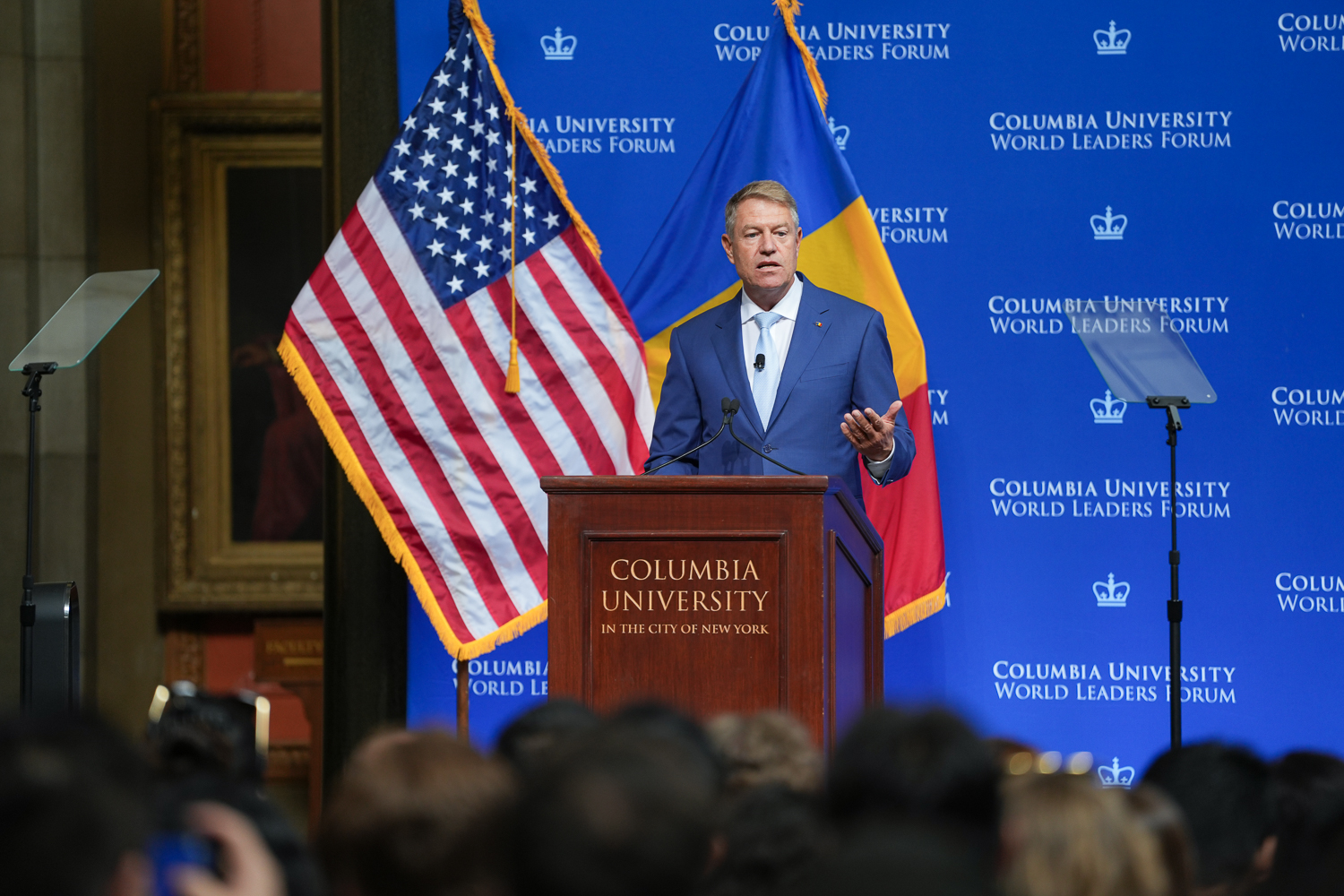 Klaus Iohannis a vorbit la Columbia University despre „oboseala” europenilor față de războiul din Ucraina