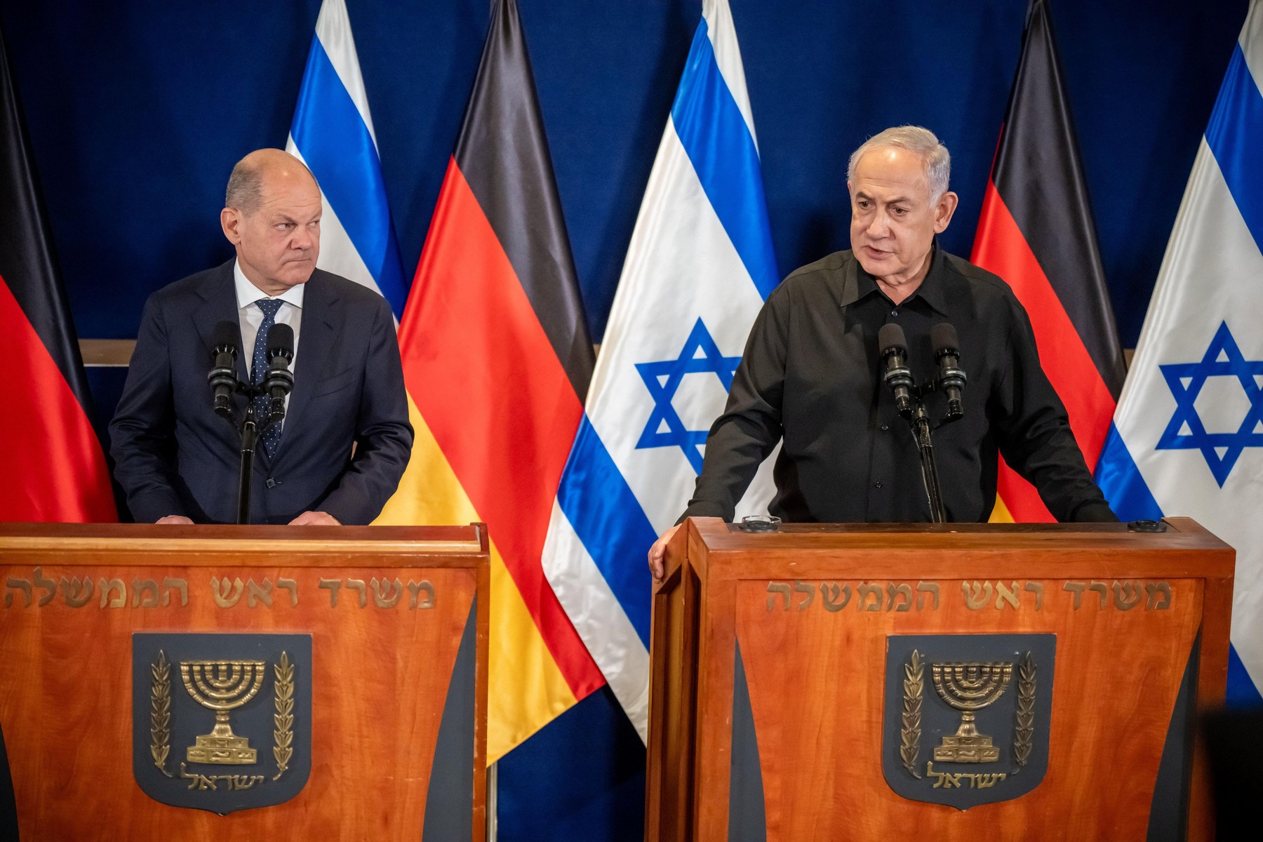 Olaf Scholz i-a reiterat lui Benjamin Netanyahu solidaritatea Germaniei cu Israel, dar i-a cerut protejarea civililor din Fâșia Gaza