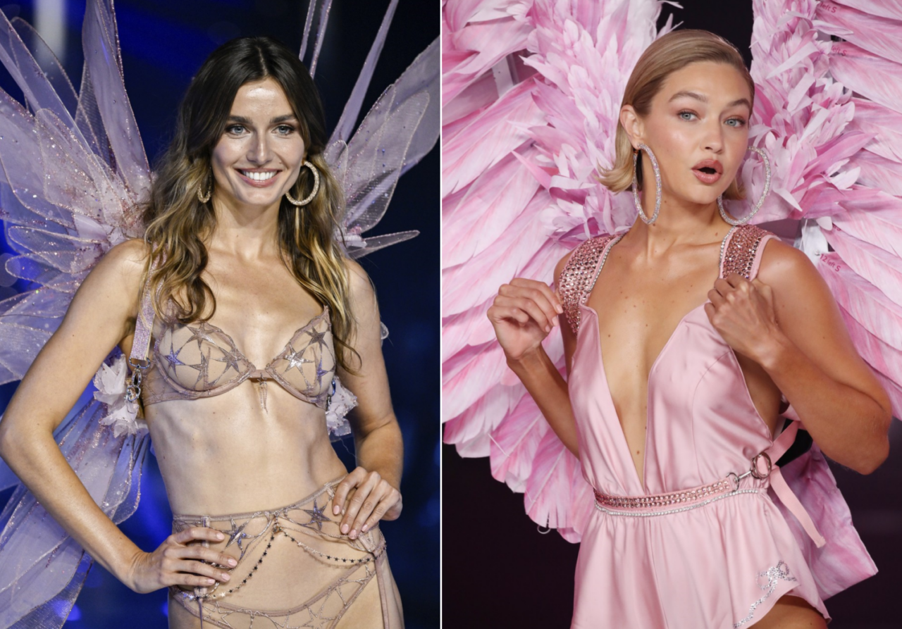 Victoria’s Secret, pe podium după 6 ani. Fotomodelul Andreea Diaconu a defilat alături de surorile Hadid (FOTO)