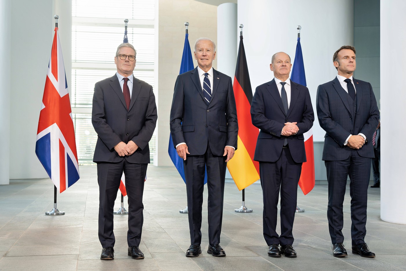 Biden, Scholz, Macron și Starmer reafirmă sprijinul pentru eforturile Ucrainei de a obține o „pace corectă”