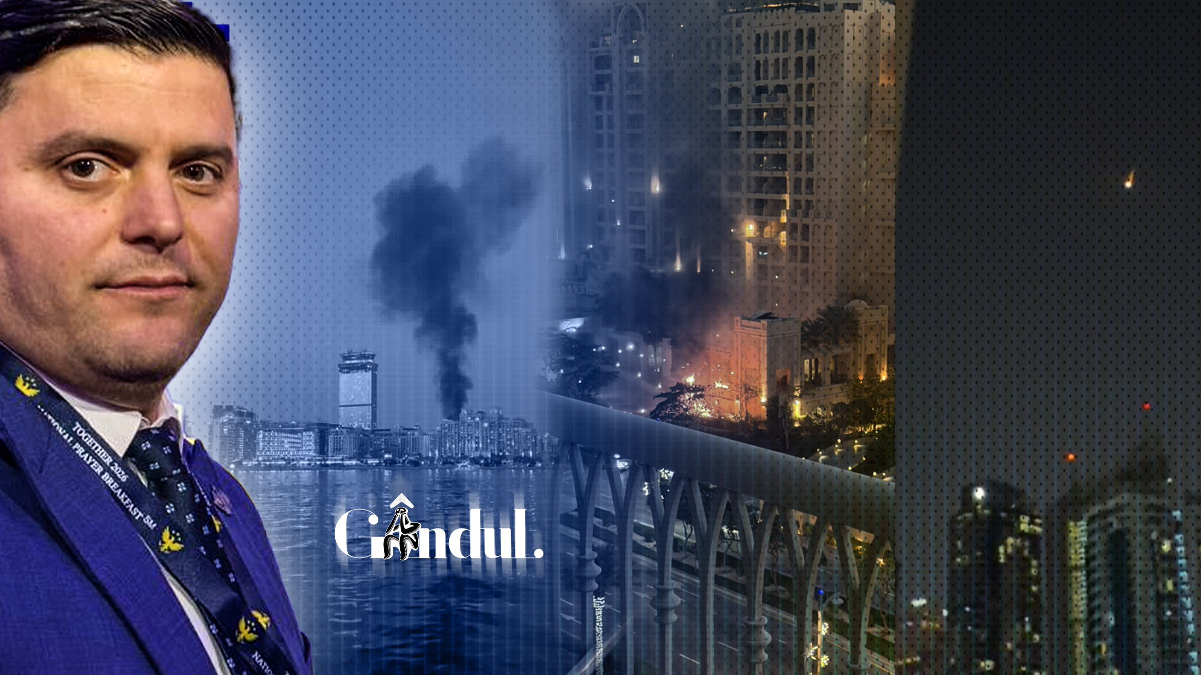 Vicele Camerei Deputaţilor din România, Adrian Cozma, este blocat de război, în Dubai. Înainte să coboare în adăpost, a filmat cum este bombardată clădirea din faţa hotelului